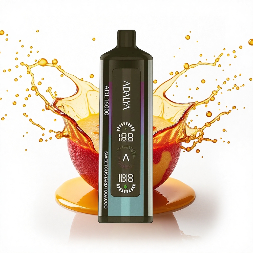 Adalya ADL 16000 PRO Puffs Édes Krém Tobák USB-C Digitális Kijelzős 1000 mAh