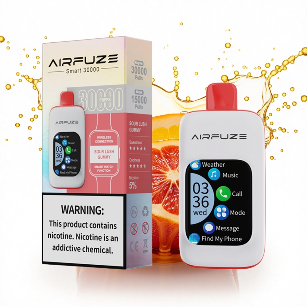 AirFuze Smart 30000 Puffs Savanyú Lush Nyomkodható Kijelzős 5%-os Nikotin 900mAh-s