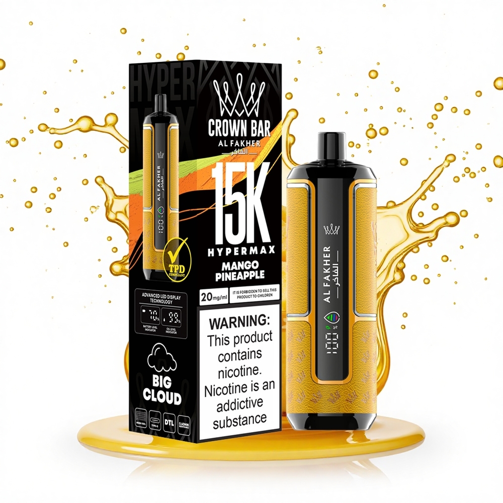 Al Fakher Crown Bar 15K Hypermax Ananászos Mango 600mAh Típus-C