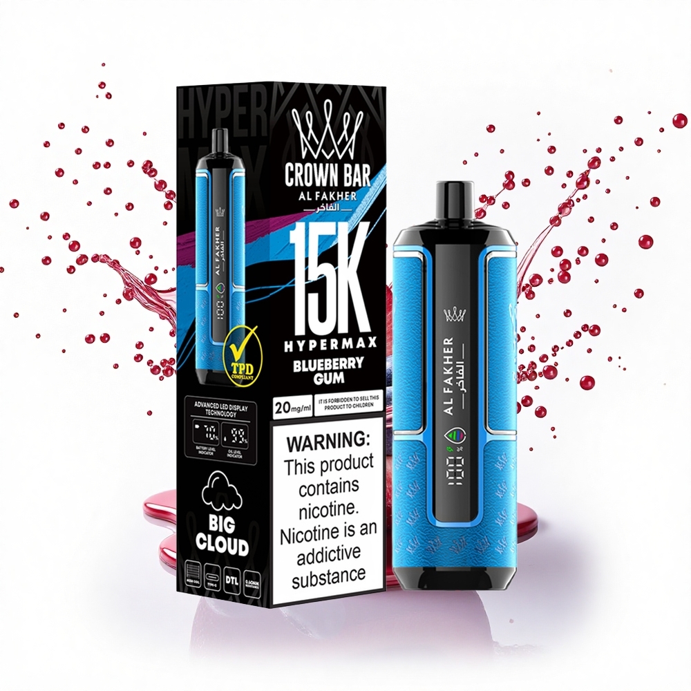 Al Fakher Crown Bar 15K Hypermax Áfonyás Rágó 600mAh Típus-C