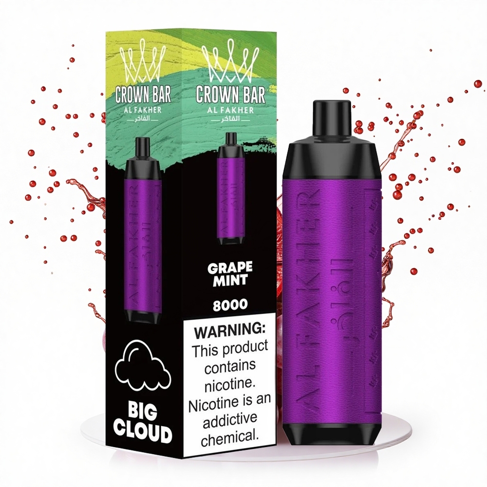 Al Fakher Crown Bar 8000 Crystal Szőlő Menta 600mAh 18ml Nikotin