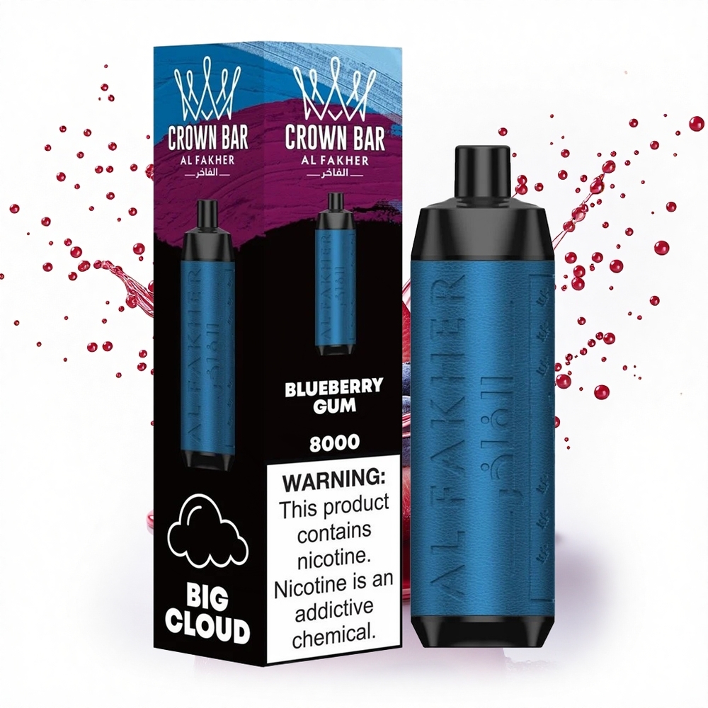 Al Fakher Crown Bar 8000 Crystal Áfonyás Rágógép 600mAh 0.6ohm 5mg Nikotin