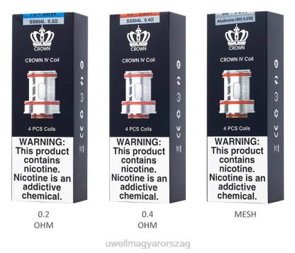 UWELL E Cigi - UWELL CROWN 4 cseretekercsek (4 db) kettős tekercs 0,4 ohm 66RL183