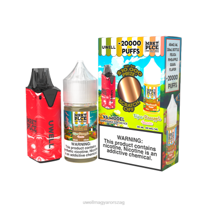 UWELL Disposable Review - UWELL V6 eldobható eszköz + apupára 30 ml gyümölcslé - kollab köteg clr: cián/flv: hideg menta 50 mg 66RL210