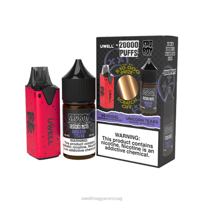 UWELL Porlasztó - UWELL V6 eldobható eszköz + apupára 30 ml gyümölcslé - kollab köteg clr: red/flv: unikornis könnyek 48mg 66RL214