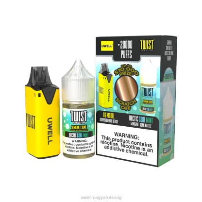 UWELL Vape Flavours - UWELL V6 eldobható eszköz + apupára 30 ml gyümölcslé - kollab köteg clr: sárga/flv: sarkvidéki hideg menta 50mg 66RL215